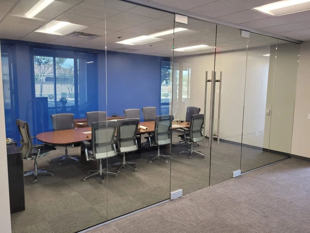 Office Interior Renovation with Glass Partition Installation